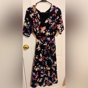 Lane Bryant Multicolor Floral Short Sleeve Dress
